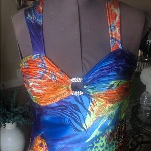 Animal print multicolor gown